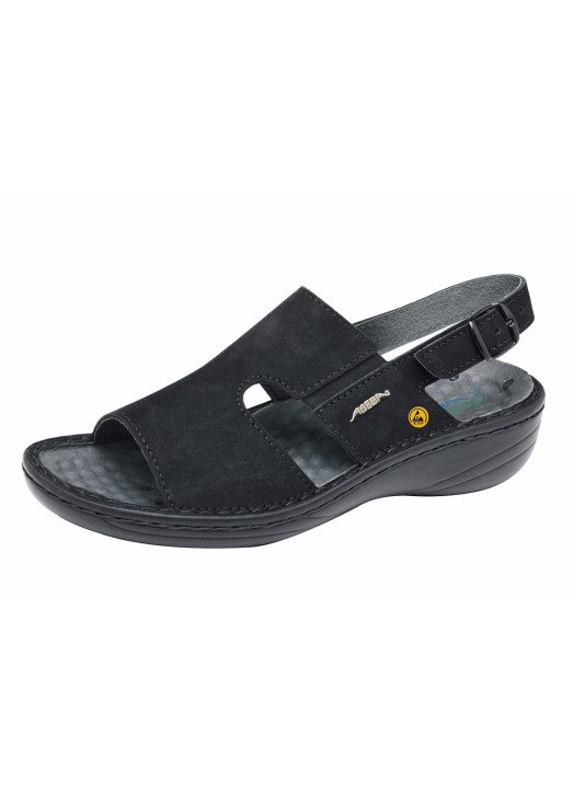 Abeba 36872 ESD Occupational Shoes – Black Velour, Adjustable Heel Strap