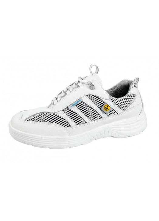 Abeba 7131158 ESD Occupational Shoes O1 FO SRC – White Leather and Air Mesh