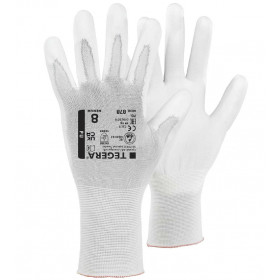 ESD PU dipped gloves in white
