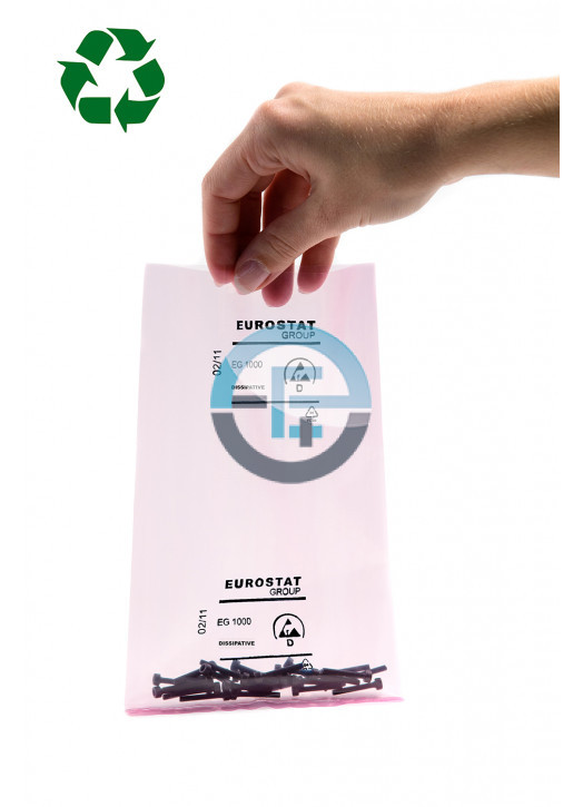 Standard Pink PE Recycled bags - 50µ - without Zip