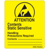 ESD Yellow/Black Labels 51×60mm Permanent Rubber Adhesive 500/Roll – Eurostat