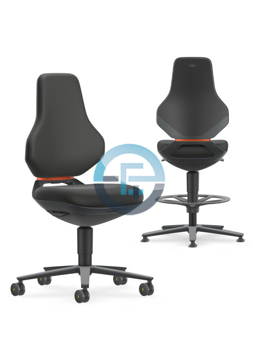 Texon ESD Chair Black Leather 570mm Backrest High-Tech Industry – Eurostat