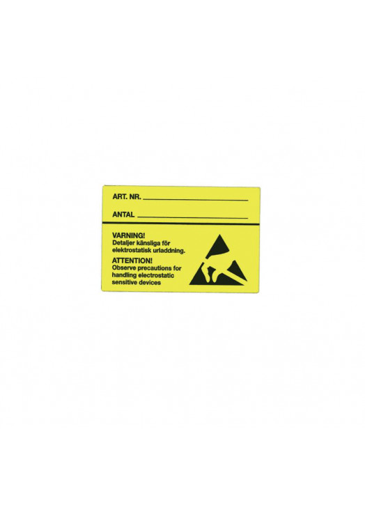 ESD Label "Wearing a Wrist Strap Is Mandatory" 80×40mm – Roll of 1000 – Eurostat