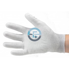 ESD Dissipative Nylon Light Gloves Fingers and Palm Pu Coated / Gray