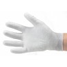 ESD Dissipative Nylon Light Gloves Fingers and Palm Pu Coated / Gray